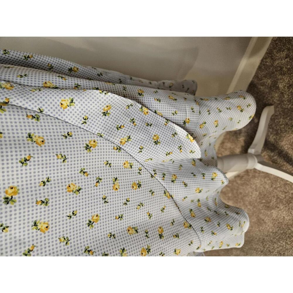 Nwt Loft Charming Floral Wrap Dress - Blue and Yellow #75 - Picture 7 of 10